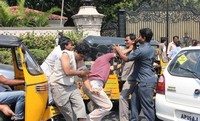 Ram Charan Assaults Car Driver Fighting Photos